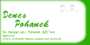 denes pohanek business card